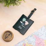 Green personalised luggage tag