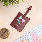 Maroon personalised luggage tag