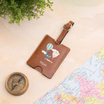 Tan personalised luggage tag