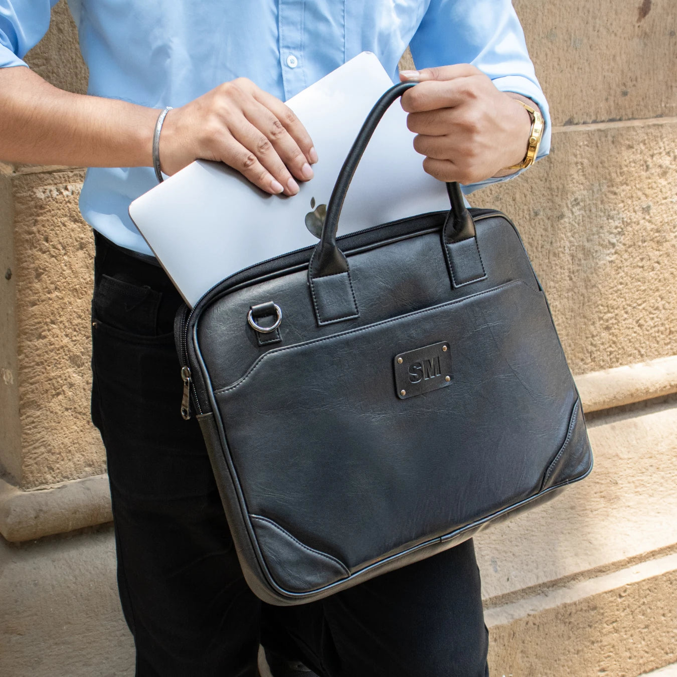 Blue laptop bag