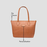 PERSONALISED LAPTOP TOTE BAG - TAN