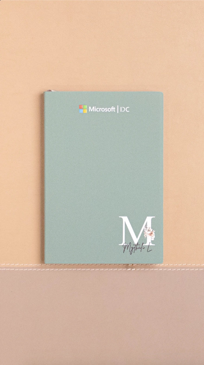 Monogram initial personalised notebook