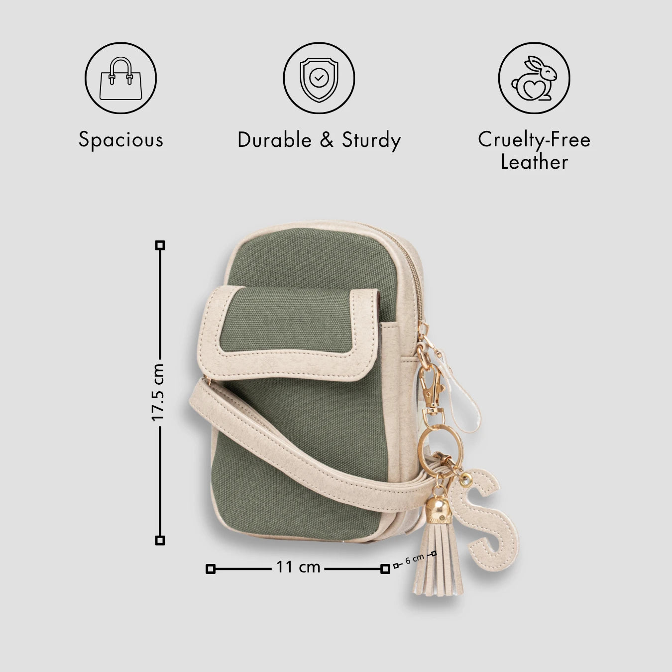 green mini sling bag