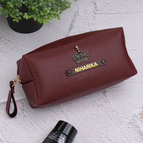 PERSONALISED MINI TRAVEL POUCH - MAROON