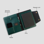 Green office folder closed