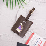 Brown personalised luggage tag