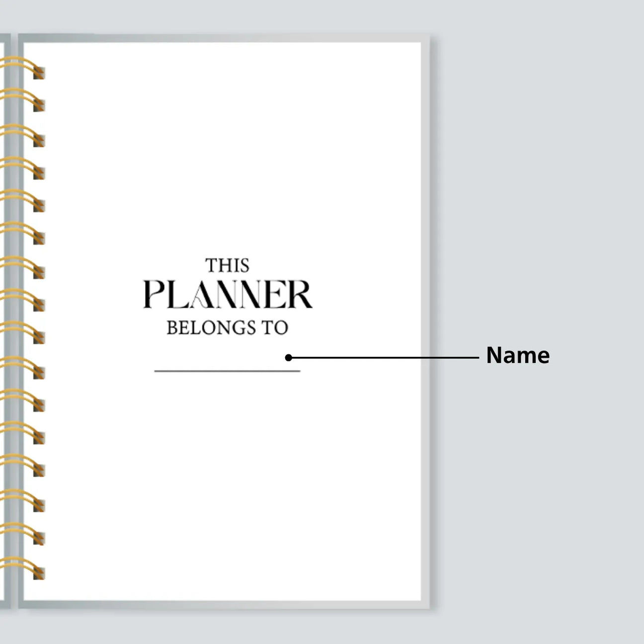 Planner cover page layout