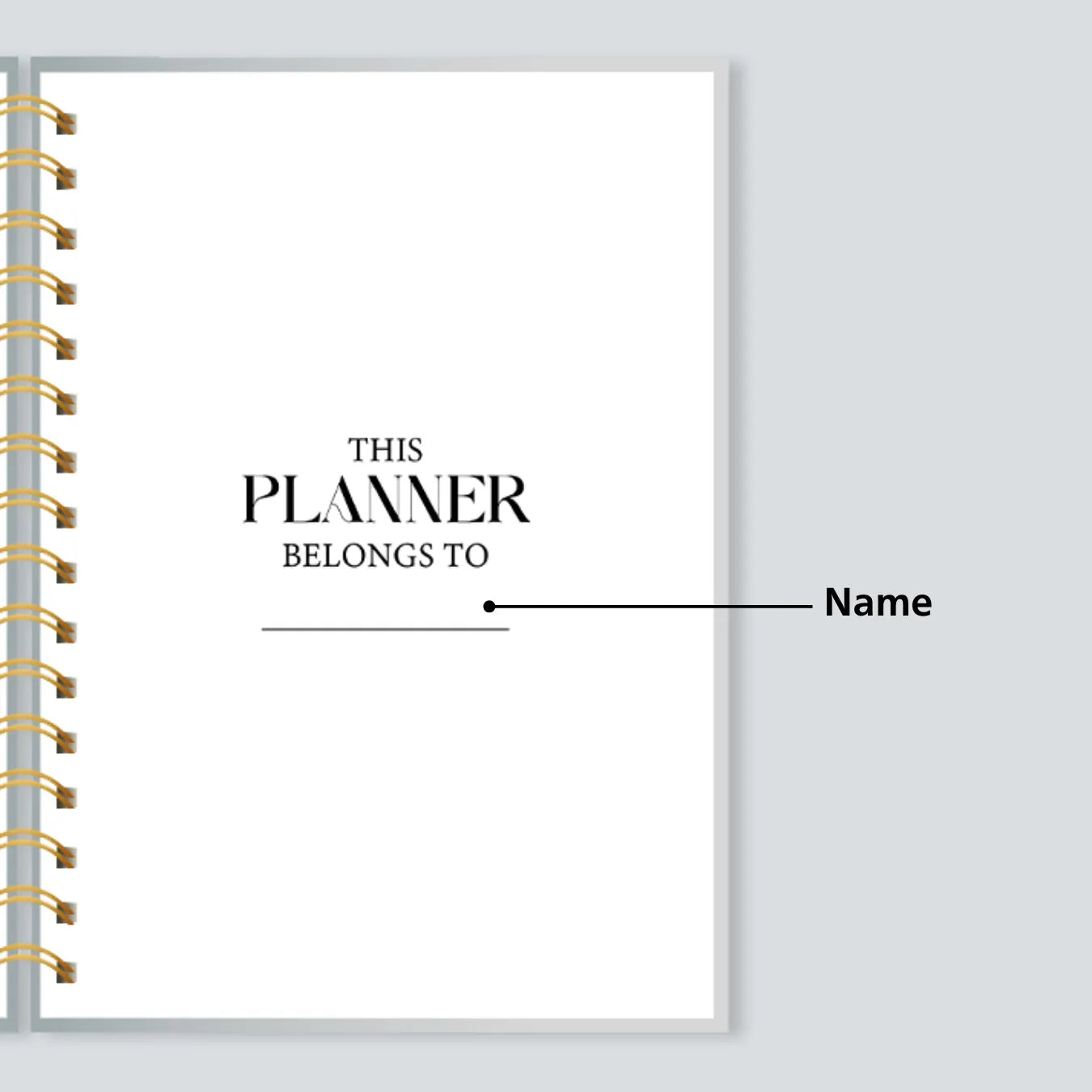 Planner cover page layout