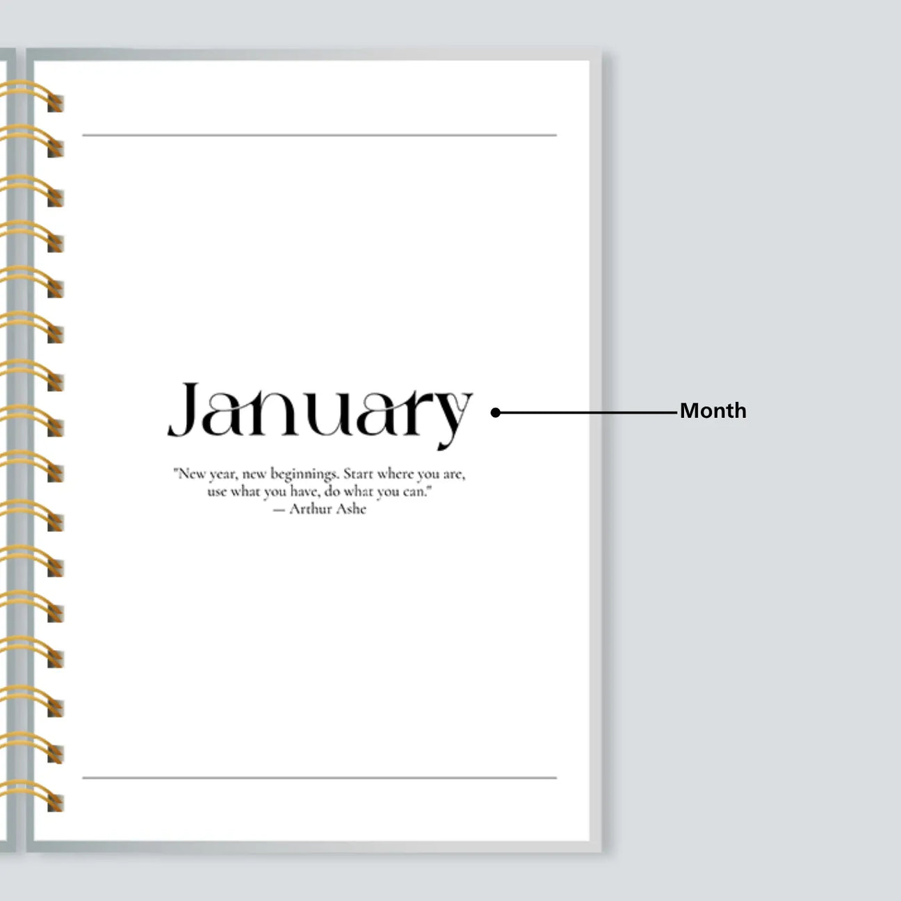 January monthly cover page layout