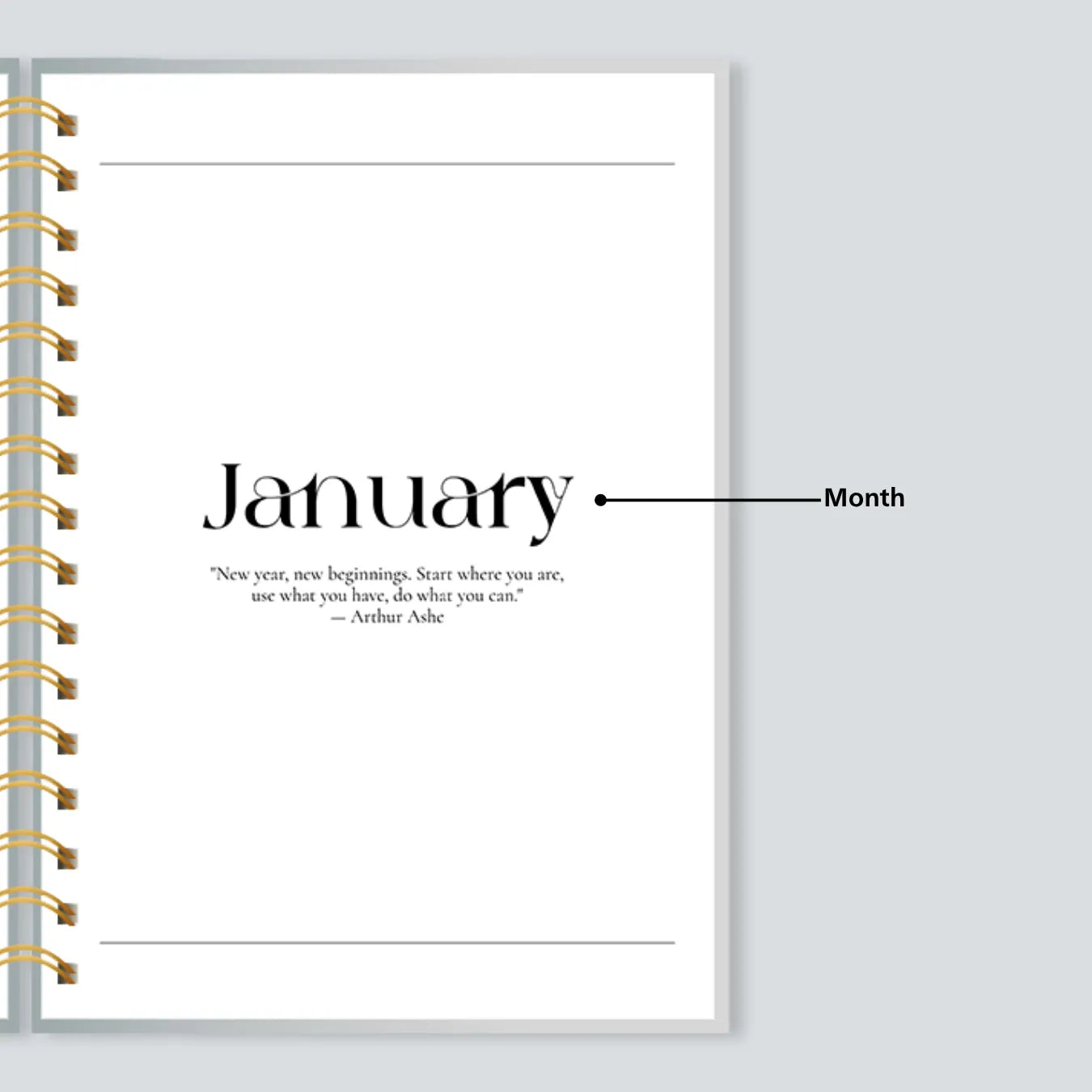 January monthly cover page layout