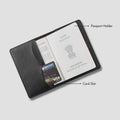 Black passport holder with card slot