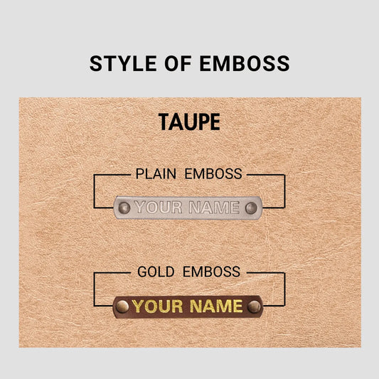 PERSONALISED TRAVEL WALLET - TAUPE