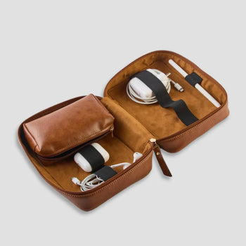 PERSONALISED TECH ORGANISER - TAN