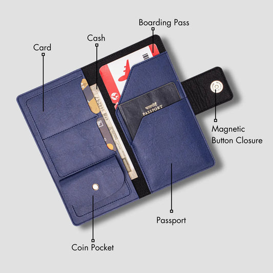 PERSONALISED TRAVEL WALLET - BLUE