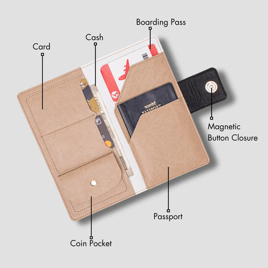PERSONALISED TRAVEL WALLET - TAUPE