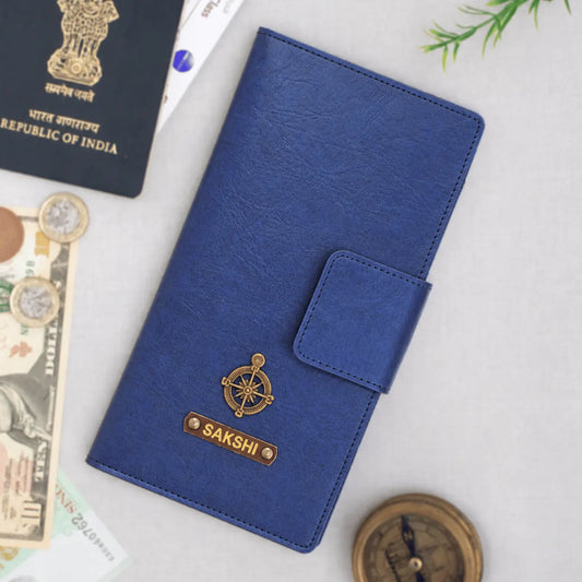 PERSONALISED TRAVEL WALLET - BLUE