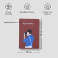 Maroon passport holder with features