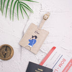 Beige personalised luggage tag