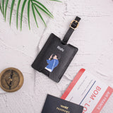 Black personalised luggage tag