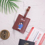 Maroon personalised luggage tag