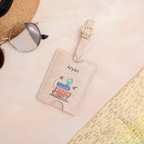 Personalised Beige floral luggage tag