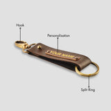 PERSONALISED TWO SIDED KEYCHAIN - BROWN