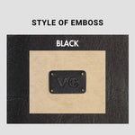 Black leather emboss style with initials