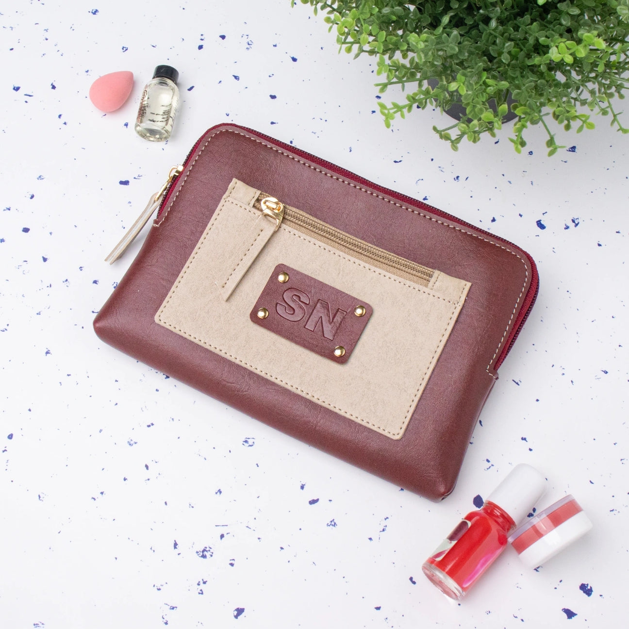 Personalised utility pouch - Maroon