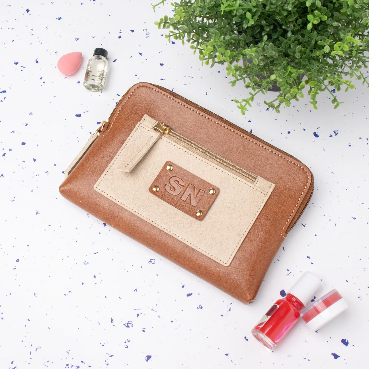 Personalised utility pouch - Tan