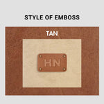 Tan leather emboss style with initials