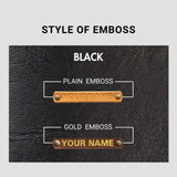Black leather plain & gold emboss style with initials