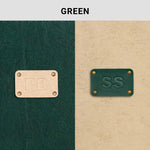 Green leather with personalized embossed name plate options