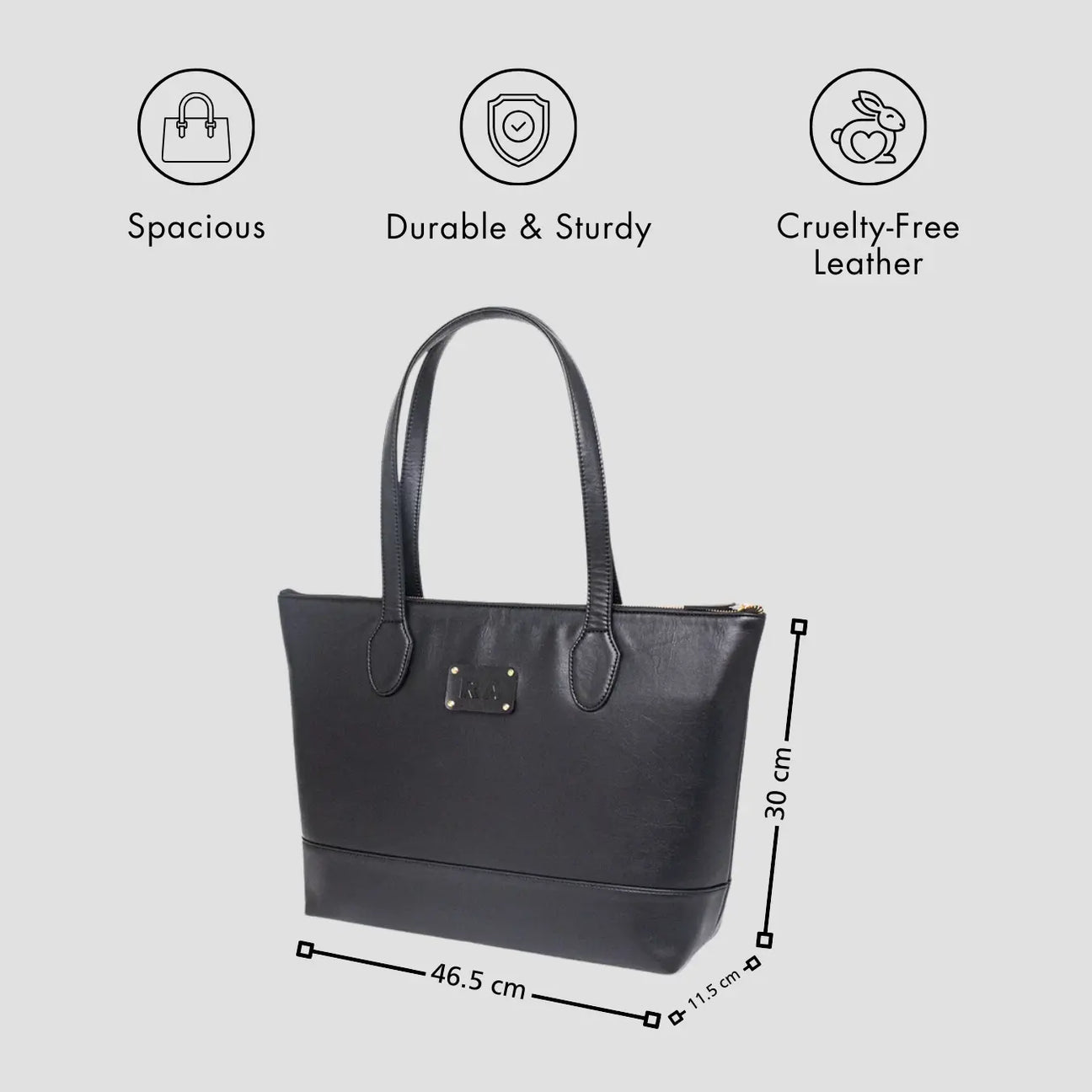 Black personalised laptop tote bag for women