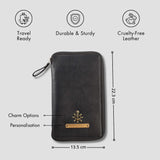 PERSONALISED ZIPPERED TRAVEL CASE - BLACK