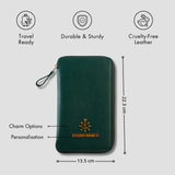 PERSONALISED ZIPPERED TRAVEL CASE - GREEN