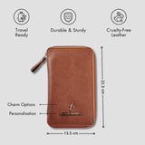 PERSONALISED ZIPPERED TRAVEL CASE - TAN