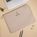 PERSONALISED ZIPPERED LAPTOP CASE (13 Inch) - BEIGE