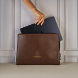 PERSONALISED ZIPPERED LAPTOP CASE (13 Inch) - BROWN