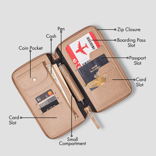PERSONALISED ZIPPERED TRAVEL CASE - TAUPE