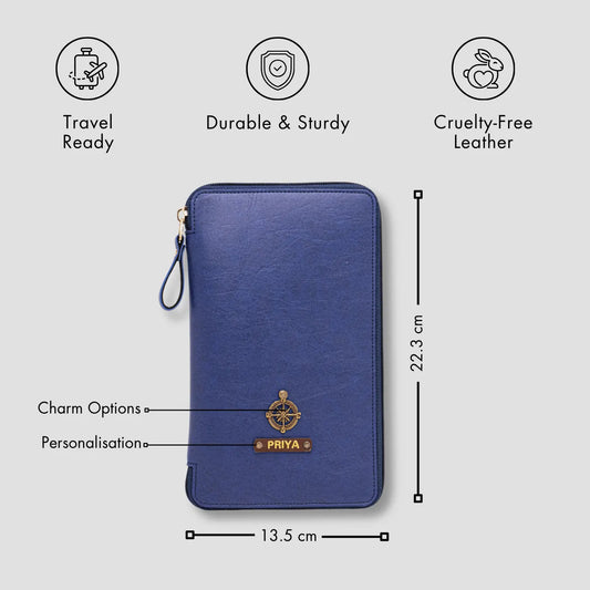 PERSONALISED ZIPPERED TRAVEL CASE - BLUE